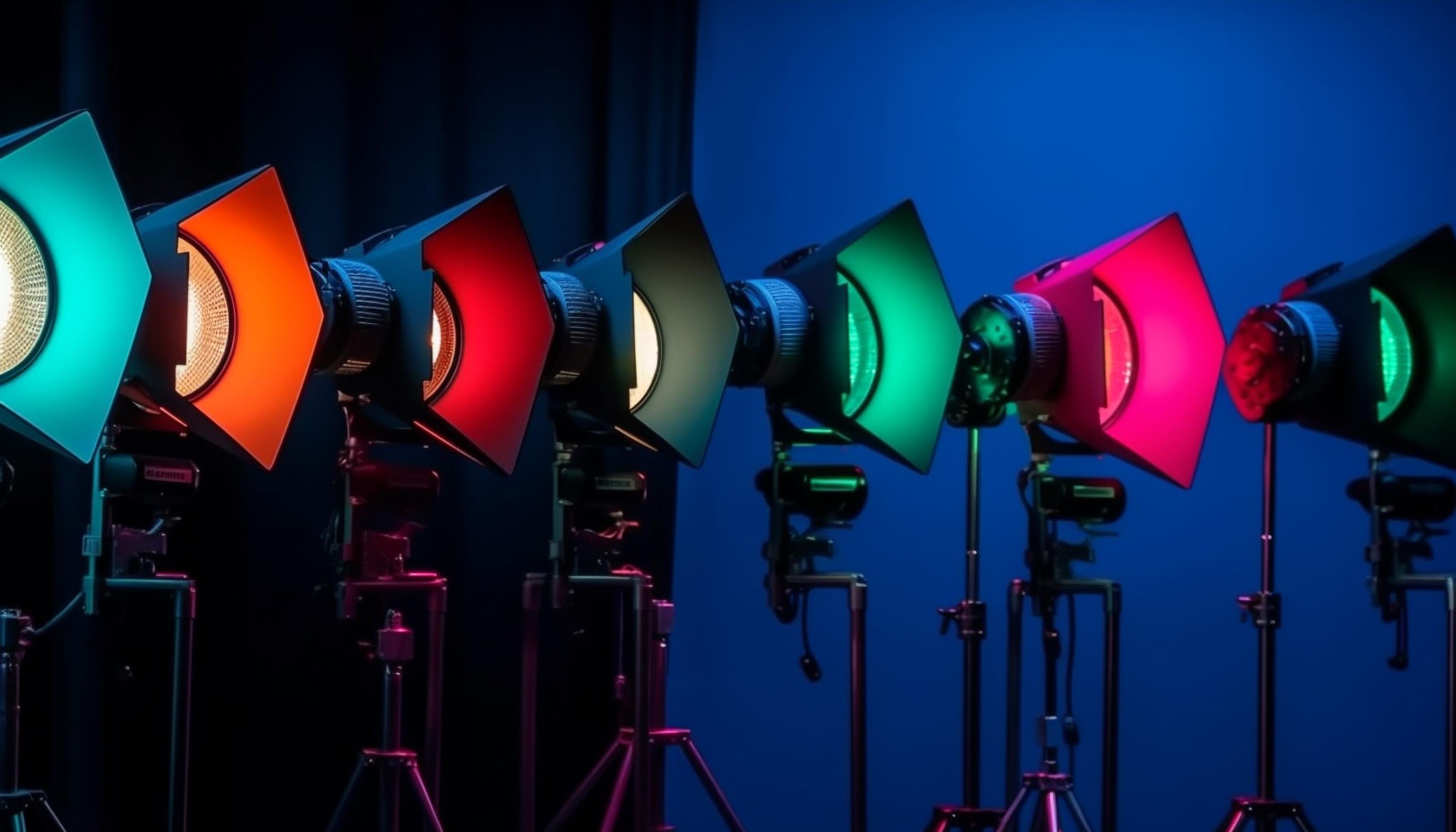 Colorful studio lighting