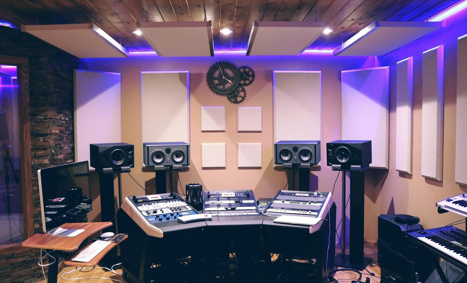 Professional audio mixing studio